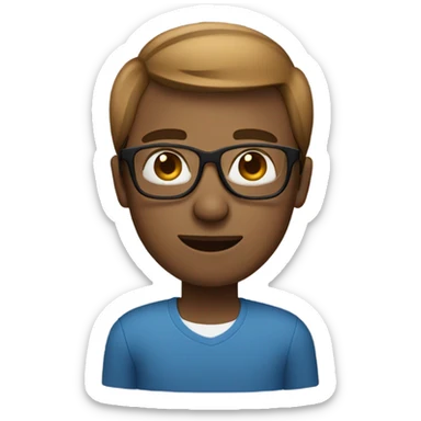  Guy with blue eyes square glasses and straight light brown  and laptop  sticker