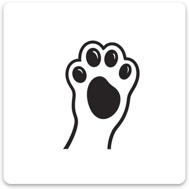 simple sketch of a cat's foot with toe beans sticker
