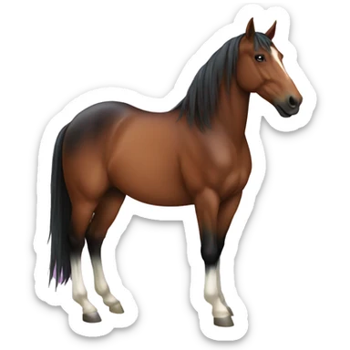 Bay horse with star sticker