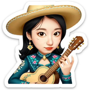 Mariachi Guitarist sticker