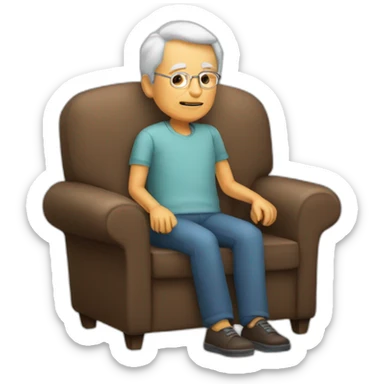 old person sitting on a couch sticker