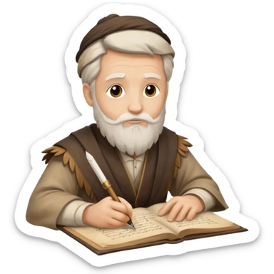 ancient Feathered pen scholar sticker