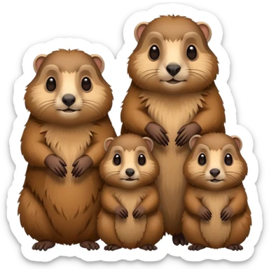 famille de marmotte sticker