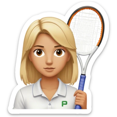 Tennis girl blond hair with P on shirt sticker