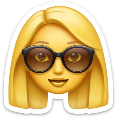 Emoji that has diva sunglasses  sticker