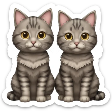 Two grey tabby cats sticker