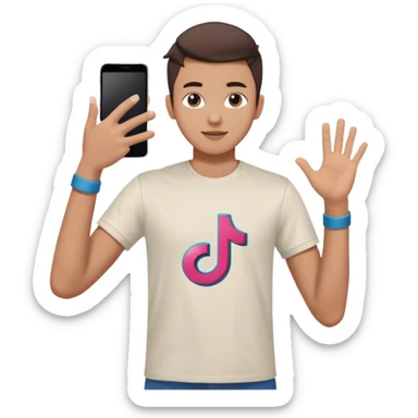 boy tiktok dance half body no tiktok logo sticker