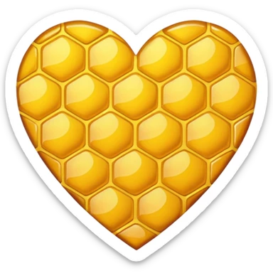 yellow heart with a honeycomb pattern sticker
