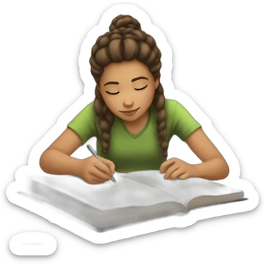 a white teen writing in a journal sticker