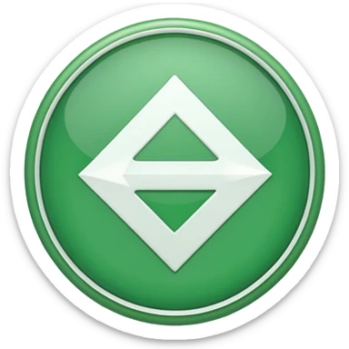 circulo verde con una flecha blanca dentro sticker