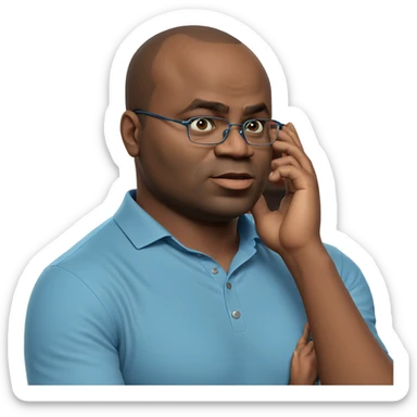 young man in blue shirt sticker