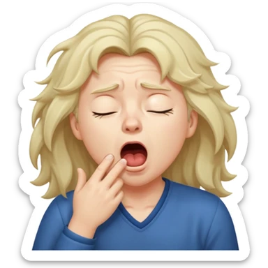 yawning sleepy character sticker