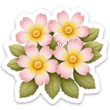 flowers in soft pink, beige and yellow pastel colors sticker
