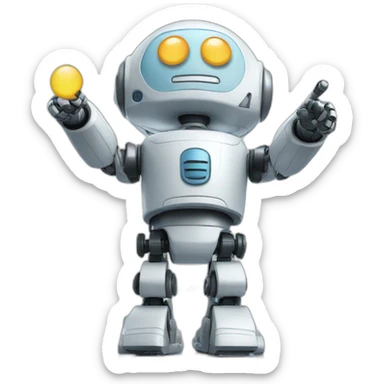 robot pointing to the sky sticker