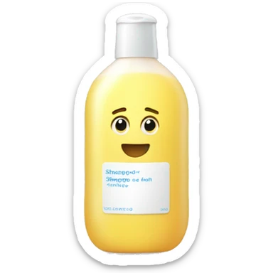 A bottle of shampoo with a lot of foam around sticker