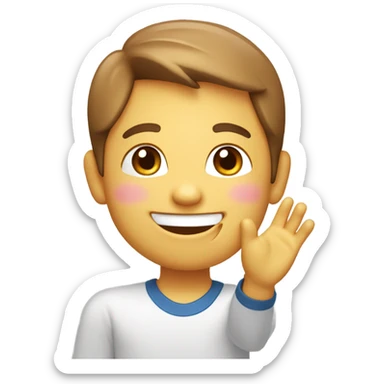 Smiling waving greeting emoji blushing  sticker