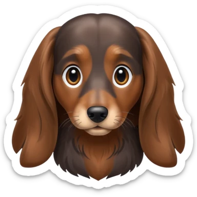Long haired dapple black and brown Daschound  sticker