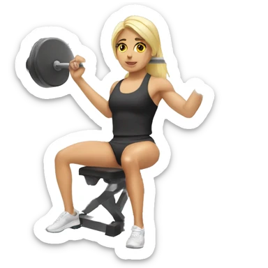 Gym girl leg press  sticker