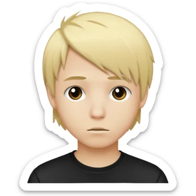 boy teen with blonde emo hair sticker