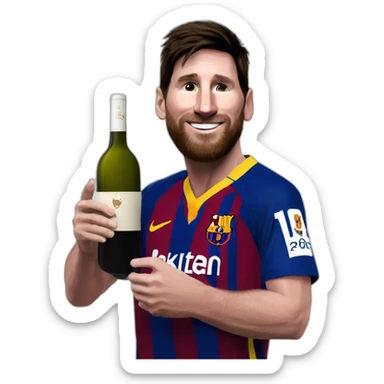 messi con un vino en la mano izquierda sticker