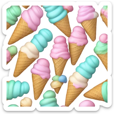 Heart ice cream sticker