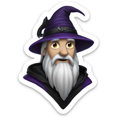 gothic sorcerer with black beard sticker