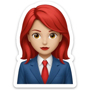 Una chica con pelo castaño medio pelirrojo con traje de superhéroe realista sticker