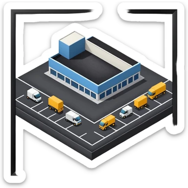 create a realistic a place where logistic transporter can park sticker