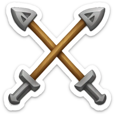 Dos flechas de arco cruzadas como el símbolo de Apolo  sticker