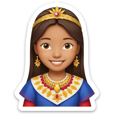 Girl wearing the Philippines national costume sticker