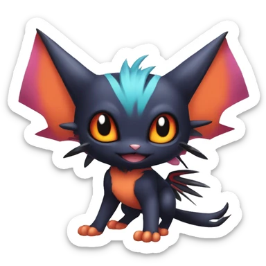 Cool Cute Edgy Chibi Noibat-Litten-Pokémon-Fakémon-hybrid sticker