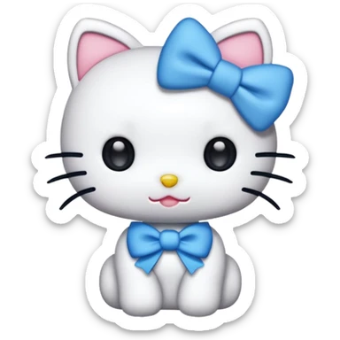 Hello kitty con un moño azul muy cute sticker