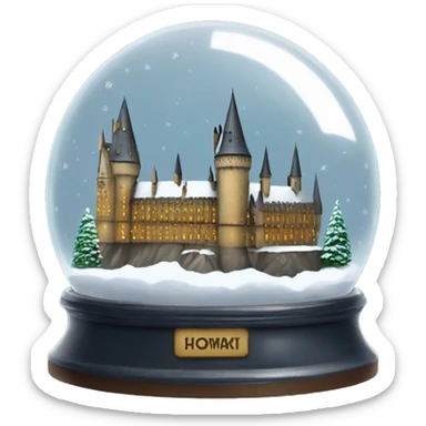 hogwarts , snow globe, 4k, no background sticker