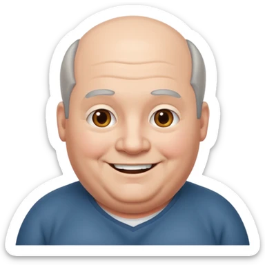 obése avec des cheveux gris calvitie sticker