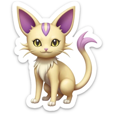 Espeon-Meowth-Delcatty-Fakémon-hybrid-creature (full body)  sticker