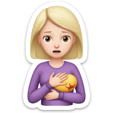 mulher com dor na barriga sticker