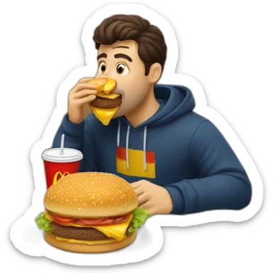 Romanian guy eating from McDonalds sticker