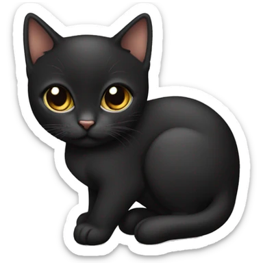gato negro bebe tierno sticker