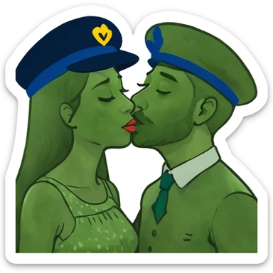 Guy kissing girl  sticker