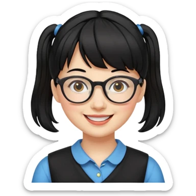 It's a trend setter that gives information related to all kinds of skin and beauty, but it's a little mild, with black hair, bangs, pigtails. It's a little cute and smiling. But you have to be an adult and look smart sticker