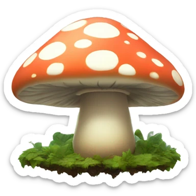 Misty forest with mushroom sticker