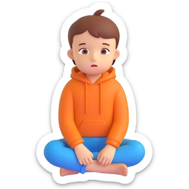 happy single thinking children sticker