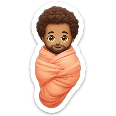 Mo Salah baby wrapped up in a swaddle with a pacifier sticker