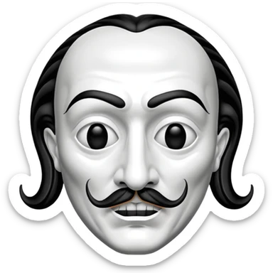 Money Heist, Dali mask (black-white), realistic sticker