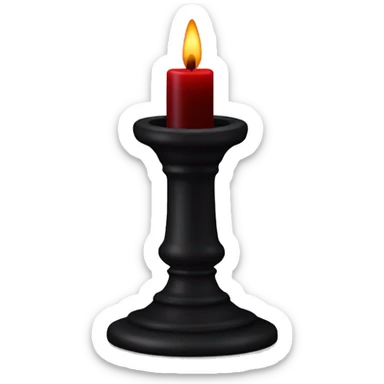 Black Candlestick with dark red candle sticker