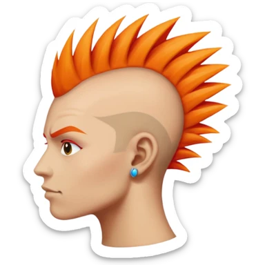 extreme mohawk person sticker