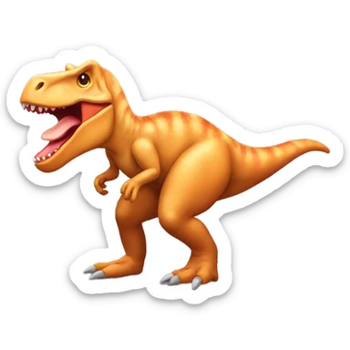 Trex eating a chicken nugget sticker