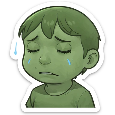 Sad black kid crying sticker