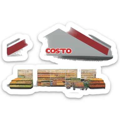 exterior of a costco market sticker