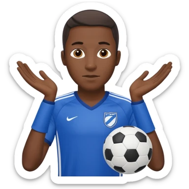 black soccer player man blue white jersey sticker